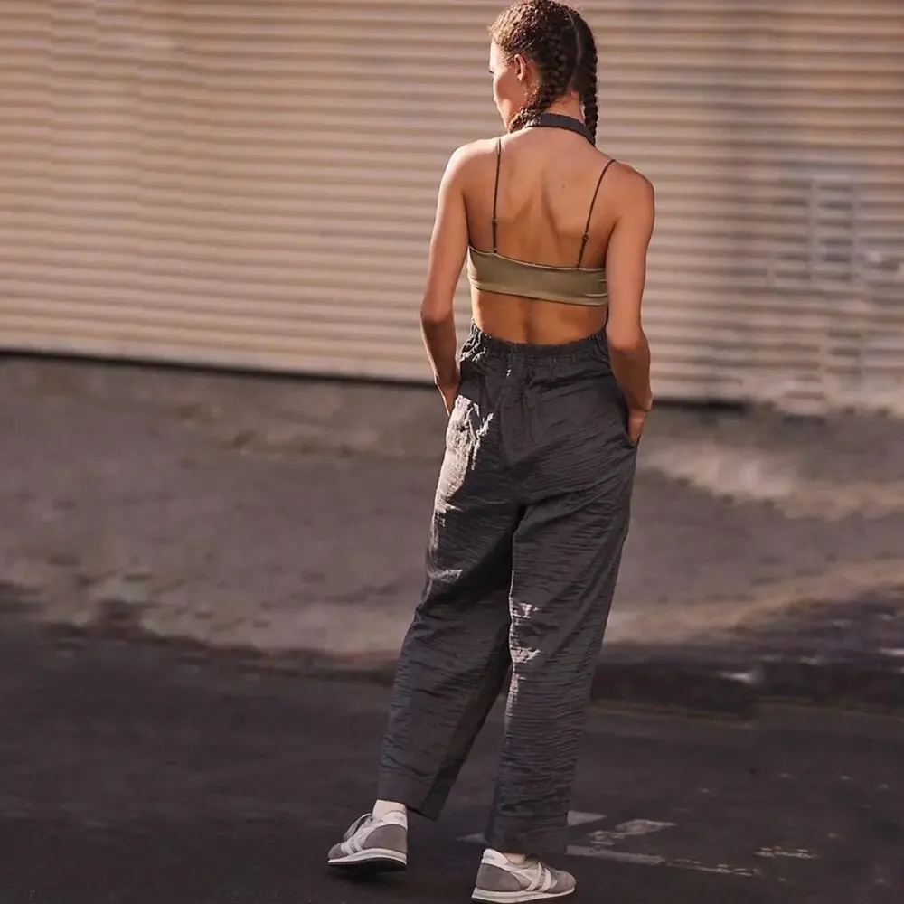 Free People Gray Huddle Up Jumpsuit Sz S